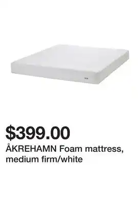 Ikea ÅKREHAMN Foam mattress, medium firm/white offer