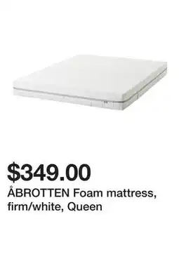 Ikea ÅBROTTEN Foam mattress, firm/white, Queen offer