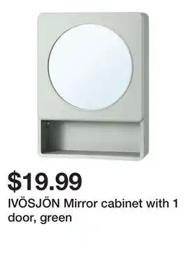 Ikea IVÖSJÖN Mirror cabinet with 1 door, green offer