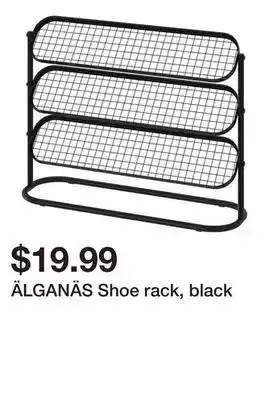 Ikea ÄLGANÄS Shoe rack, black offer