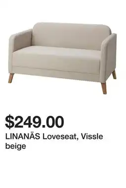 Ikea LINANÄS Loveseat, Vissle beige offer