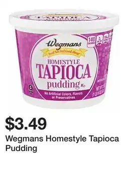 Wegmans Wegmans Homestyle Tapioca Pudding offer