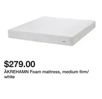 Ikea ÅKREHAMN Foam mattress, medium firm/white offer