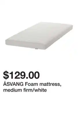 Ikea ÅSVANG Foam mattress, medium firm/white offer