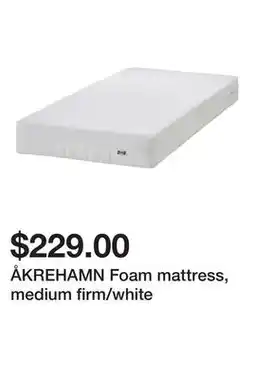 Ikea ÅKREHAMN Foam mattress, medium firm/white offer