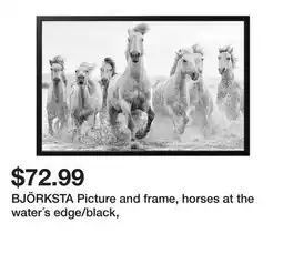 Ikea BJÖRKSTA Picture and frame, horses at the water´s edge/black offer