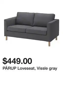 Ikea PÄRUP Loveseat, Vissle gray offer