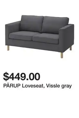 Ikea PÄRUP Loveseat, Vissle gray offer