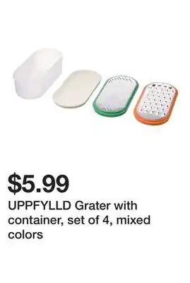 Ikea UPPFYLLD Grater with container, set of 4, mixed colors offer