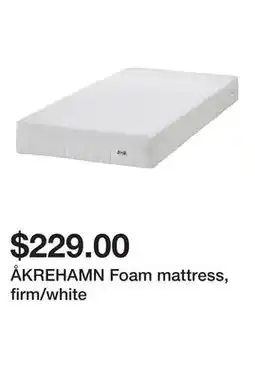 Ikea ÅKREHAMN Foam mattress, firm/white offer