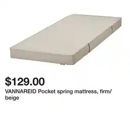 Ikea VANNAREID Pocket spring mattress, firm/beige offer