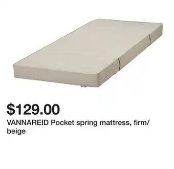 Ikea VANNAREID Pocket spring mattress, firm/beige offer