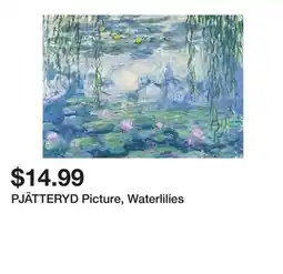 Ikea PJÄTTERYD Picture, Waterlilies offer