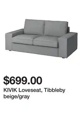 Ikea KIVIK Loveseat, Tibbleby beige/gray offer