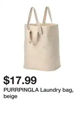 Ikea PURRPINGLA Laundry bag, beige offer