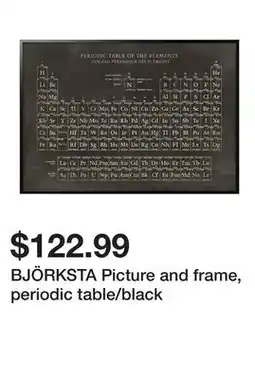 Ikea BJÖRKSTA Picture and frame, periodic table/black offer