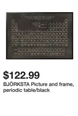 Ikea BJÖRKSTA Picture and frame, periodic table/black offer