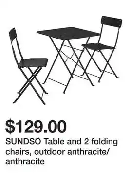 Ikea SUNDSÖ Table and 2 folding chairs, outdoor anthracite/anthracite offer