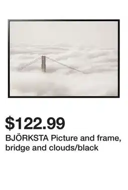 Ikea BJÖRKSTA Picture and frame, bridge and clouds/black offer