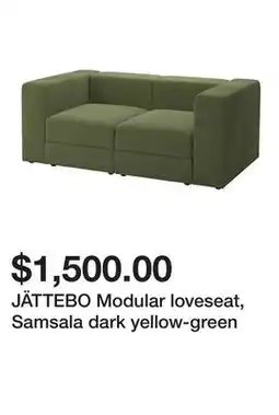 Ikea JÄTTEBO Modular loveseat, Samsala dark yellow-green offer