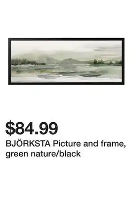 Ikea BJÖRKSTA Picture and frame, green nature/black offer