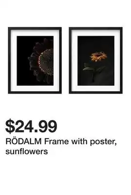 Ikea RÖDALM Frame with poster, sunflowers offer