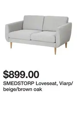 Ikea SMEDSTORP Loveseat, Viarp/beige/brown oak offer