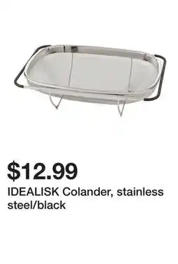 Ikea IDEALISK Colander, stainless steel/black offer