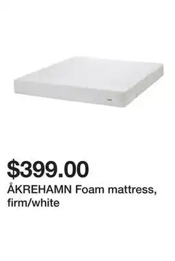 Ikea ÅKREHAMN Foam mattress, firm/white offer