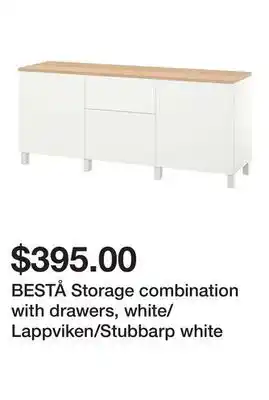 Ikea BESTÅ Storage combination with drawers, white/Lappviken/Stubbarp white offer