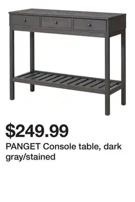 Ikea PANGET Console table, dark gray/stained offer