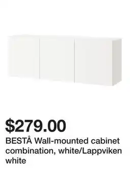 Ikea BESTÅ Wall-mounted cabinet combination, white/Lappviken white offer