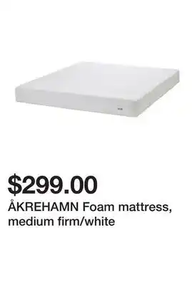 Ikea ÅKREHAMN Foam mattress, medium firm/white offer