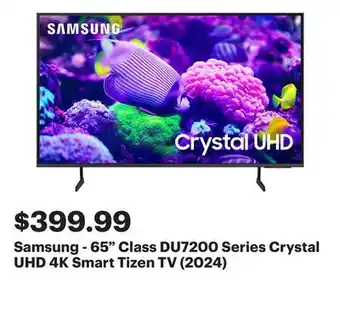 Best Buy Samsung - 65 Class DU7200 Series Crystal UHD 4K Smart Tizen TV (2024) offer