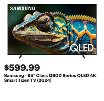 Best Buy Samsung - 65 Class Q60D Series QLED 4K Smart Tizen TV (2024) offer