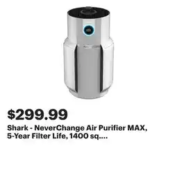 Best Buy Shark - NeverChange Air Purifier MAX, 5-Year Filter Life, 1400 sq. Ft - White offer