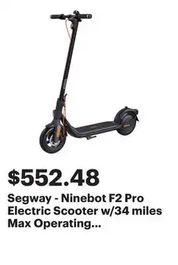 Best Buy Segway - Ninebot F2 Pro Electric Scooter w/34 miles Max Operating Range & 20 mph Max Speed - Black offer