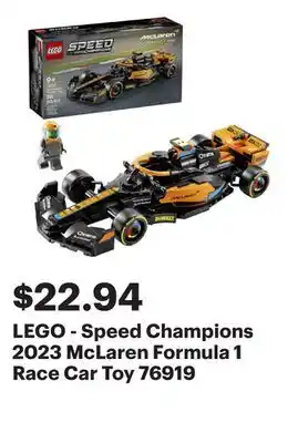 Best Buy LEGO - Speed Champions 2023 McLaren Formula 1 Race Car Toy 76919 offer