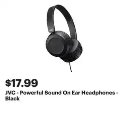 Best Buy JVC - Powerful Sound On Ear Headphones - Black offer