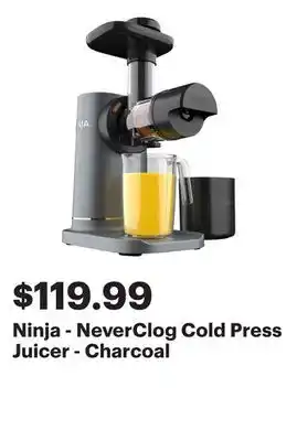 Best Buy Ninja - NeverClog Cold Press Juicer - Charcoal offer