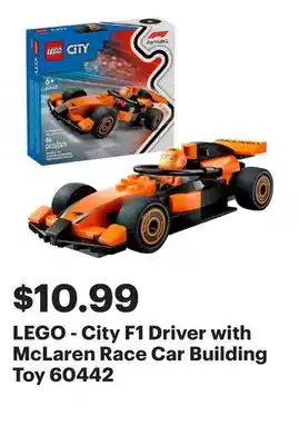 Best Buy LEGO - City F1 Driver with McLaren Race Car Building Toy 60442 offer