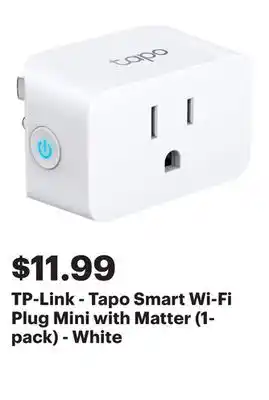 Best Buy TP-Link - Tapo Smart Wi-Fi Plug Mini with Matter (1-pack) - White offer