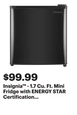 Best Buy Insignia - 1.7 Cu. Ft. Mini Fridge with ENERGY STAR Certification - Black offer