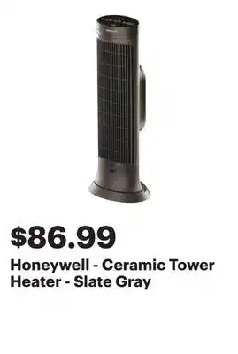 Best Buy Honeywell - Ceramic Tower Heater - Slate Gray offer