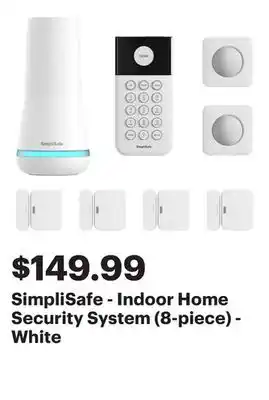 Best Buy SimpliSafe - Indoor Home Security System (8-piece) - White offer