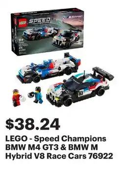 Best Buy LEGO - Speed Champions BMW M4 GT3 & BMW M Hybrid V8 Race Cars 76922 offer