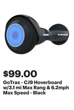 Best Buy GoTrax - CJ9 Hoverboard w/3.1 mi Max Rang & 6.2mph Max Speed - Black offer