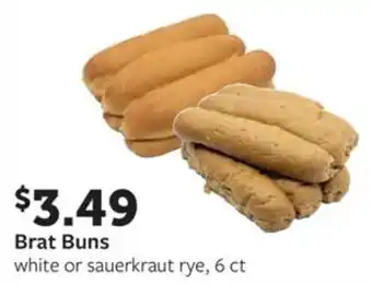 Fareway Brat Buns white or sauerkraut rye offer