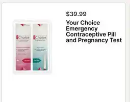 Walgreens Emergency Contraceptive Pill and Pregnancy Test offer