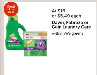 Walgreens Dawn, Febreze or Gain Laundry Care offer